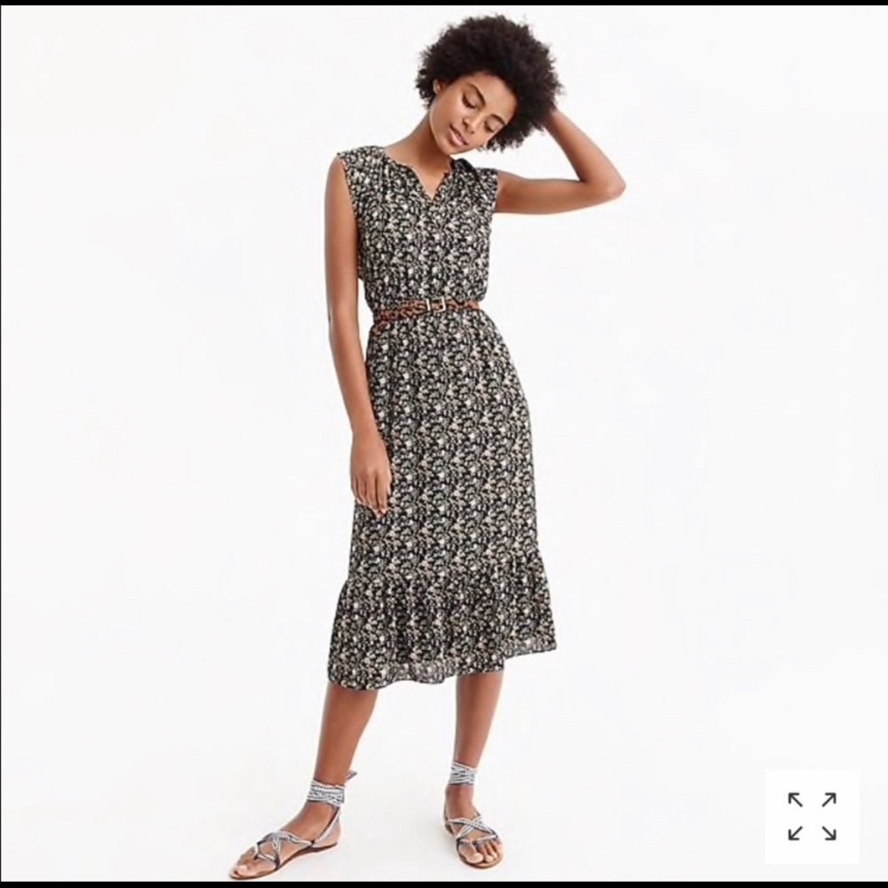 J. Crew Superbloom Print Midi Dress NWT